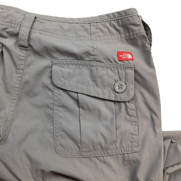 North Face Womens 6 Convertible Hiking Cargo Pants Gray Nylon Zip Off Legs - Picture 11 of 15